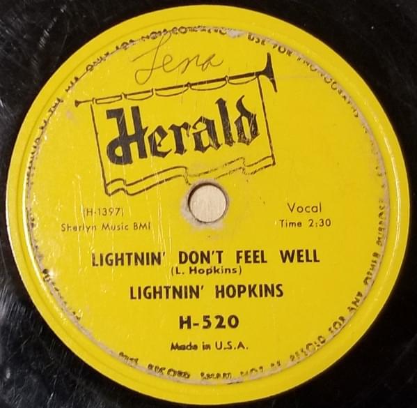 Album cover art for "Lightnin’ Don’t Feel Well" by Lightnin’ Hopkins