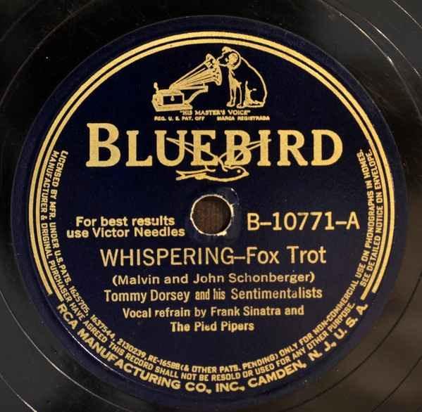 Album cover art for "Whispering" by Frank Sinatra & Tommy Dorsey and His Orchestra
