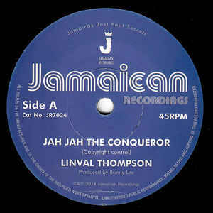 Album cover art for "Jah Jah The Conqueror" by Linval Thompson