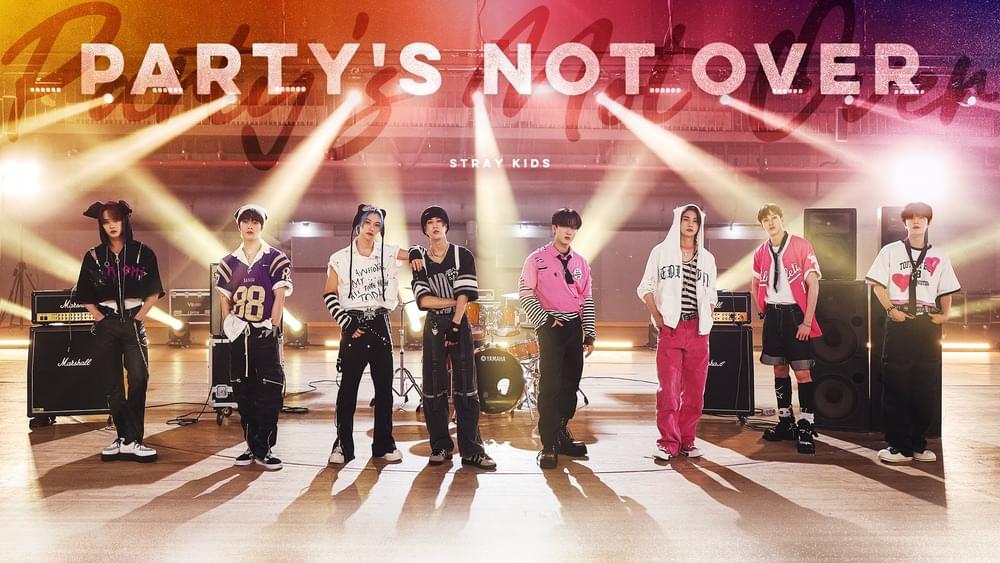 Album cover art for "PARTY’S NOT OVER" by Stray Kids