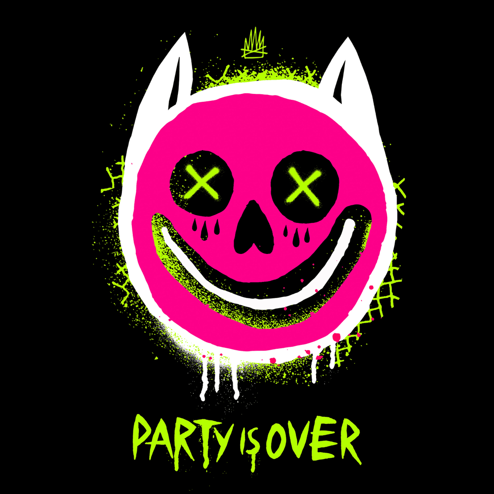 Album cover art for "PARTY IS OVER" by Смоки Мо (Smoky Mo)
