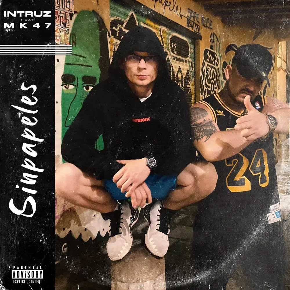 Album cover art for "Sinpapeles" by Intruz & MK47