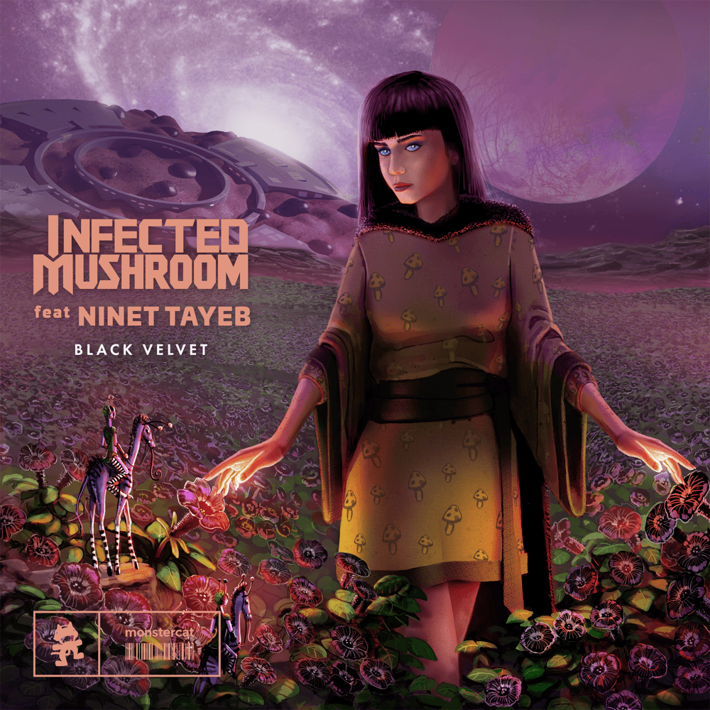Album cover art for "Black Velvet" by Infected Mushroom & Ninet
