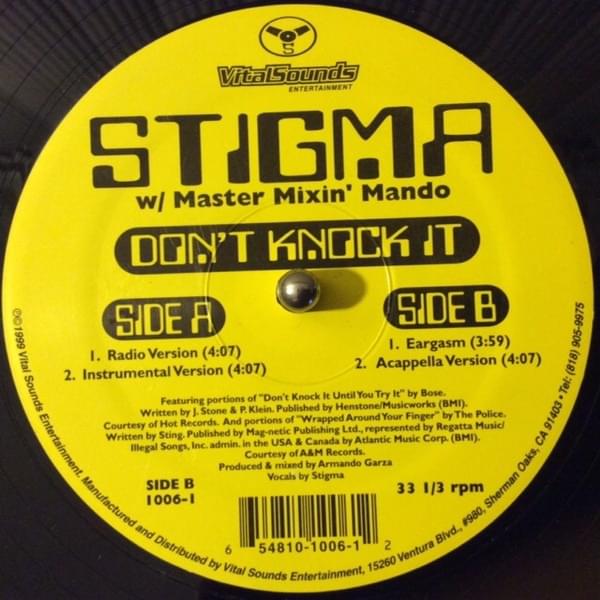 Album cover art for "Don’t Knock It" by Stigma (Electronic) & Master “Mixin” Mando