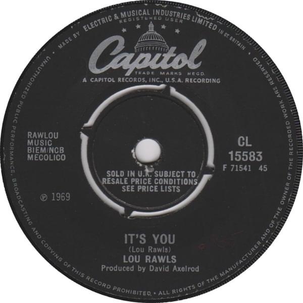 Album cover art for "It’s You" by Lou Rawls