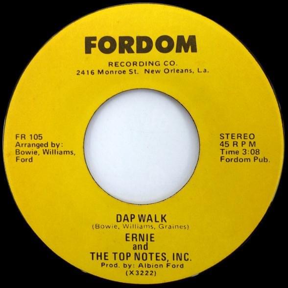 Album cover art for "Dap Walk" by Ernie & The Topnotes
