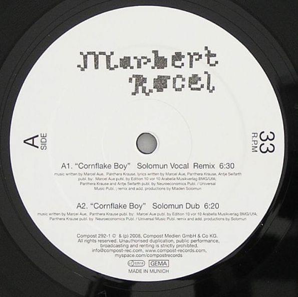 Album cover art for "Cornflake Boy (Solomun Dub Remix)" by Marbert Rocel