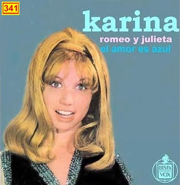 Album cover art for "El Amor es Azul" by Karina (ESP)