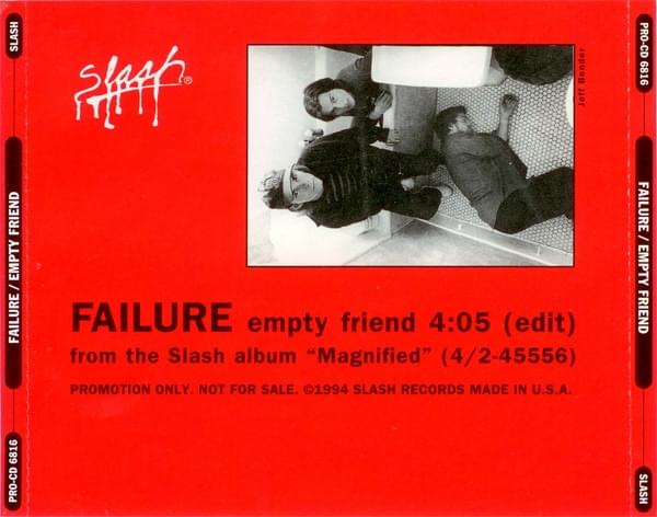 Album cover art for "Empty Friend" by Failure