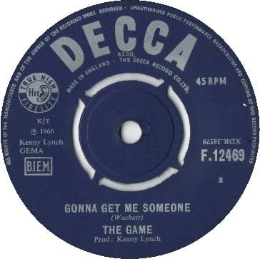 Album cover art for "Gonna Get Me Someone" by The Game [UK Band]