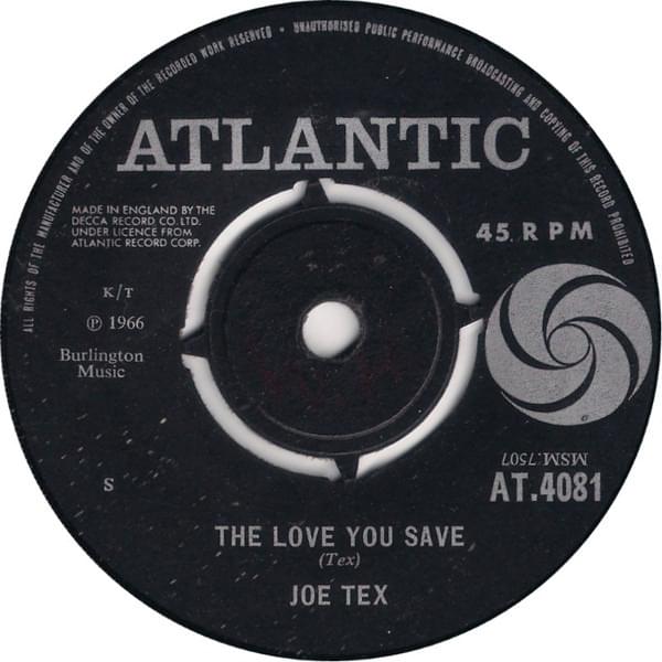 Album cover art for "The Love You Save (May Be Your Own)" by Joe Tex