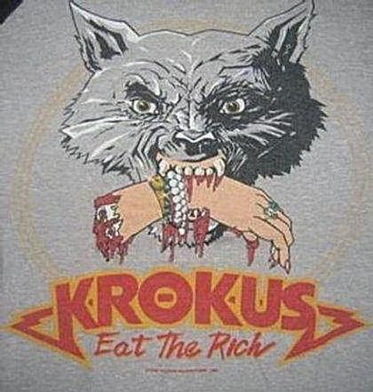 Album cover art for "Eat the Rich" by Krokus