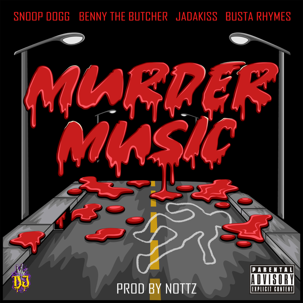 Album cover art for "Murder Music" by Snoop Dogg & Benny the Butcher & Jadakiss & Busta Rhymes