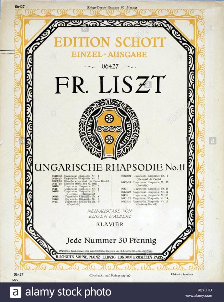 Album cover art for "Hungarian Rhapsody No. 11 in A minor" by Franz Liszt