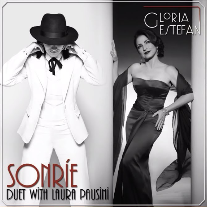 Album cover art for "Sonríe" by Gloria Estefan & Laura Pausini