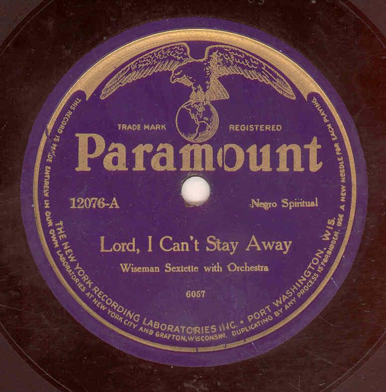 Lord, I Can’t Stay Away by Wiseman Sextette