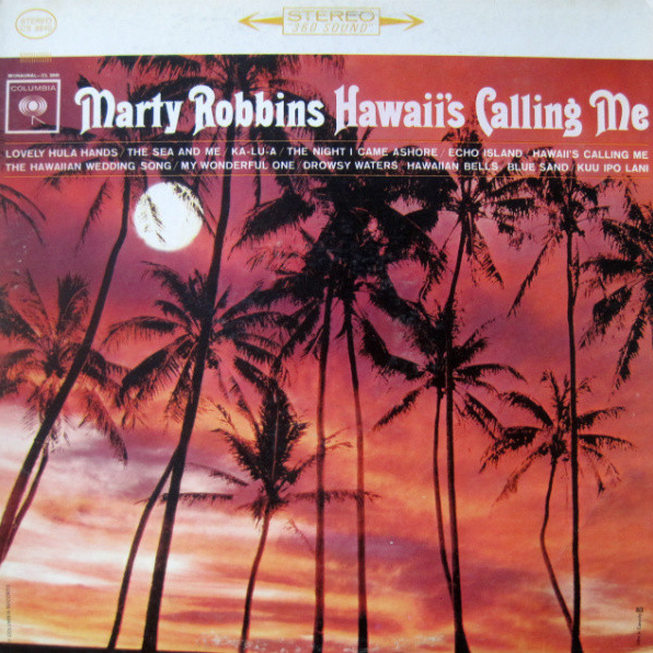 Album cover art for "Lovely Hula Hands" by Marty Robbins