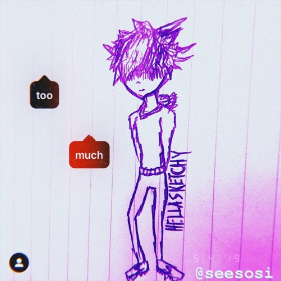 Album cover art for "TOO MUCH" by Hella Sketchy