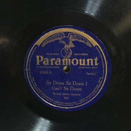 Album cover art for "Sit Down Sit Down I Can’t Sit Down" by Norfolk Jazz & Jubilee Quartette