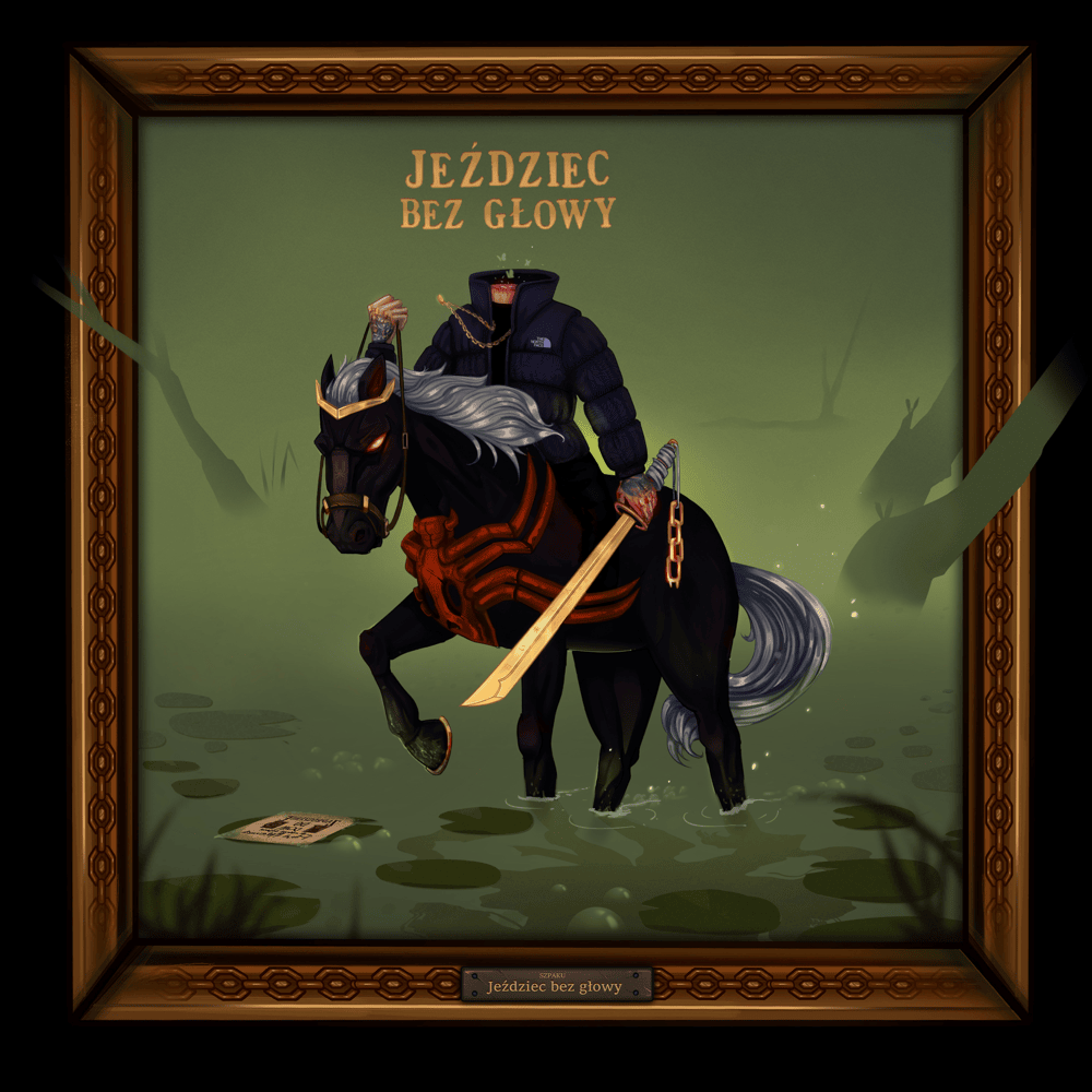 Album cover art for "Jeździec Bez Głowy" by Szpaku