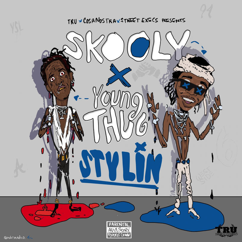 Album cover art for "Stylin" by Skooly & Young Thug