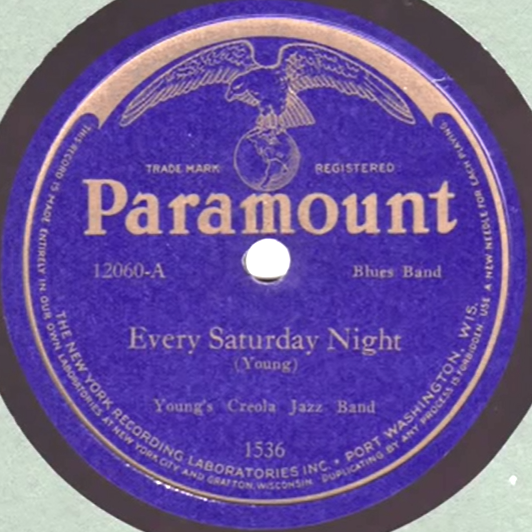 Album cover art for "Every Saturday Night" by Young’s Creole Jazz Band