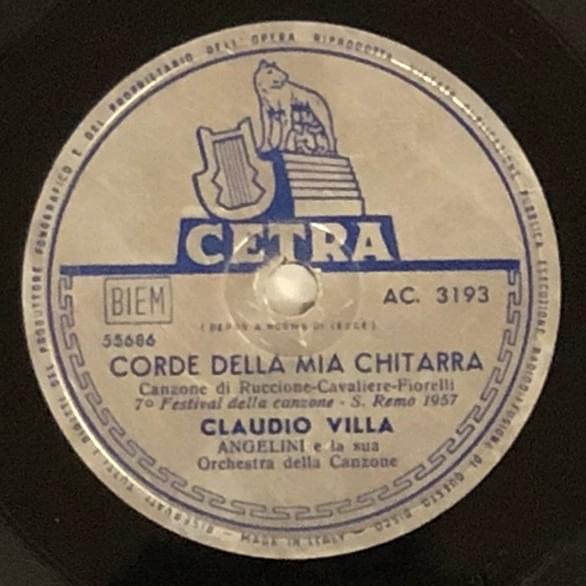 Album cover art for "Corde della mia chitarra" by Claudio Villa