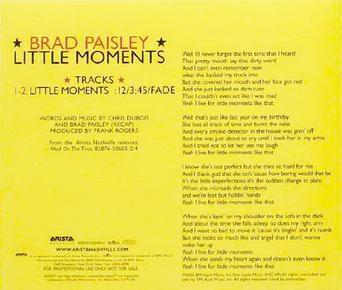 Album cover art for "Little Moments" by Brad Paisley