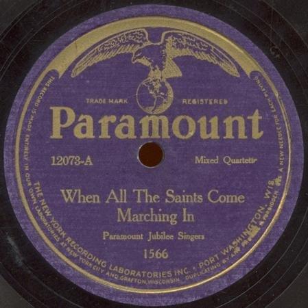 Album cover art for "When All the Saints Come Marching In" by Paramount Jubilee Singers