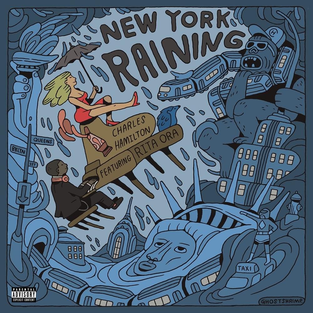 Album cover art for "New York Raining" by Charles Hamilton & Rita Ora