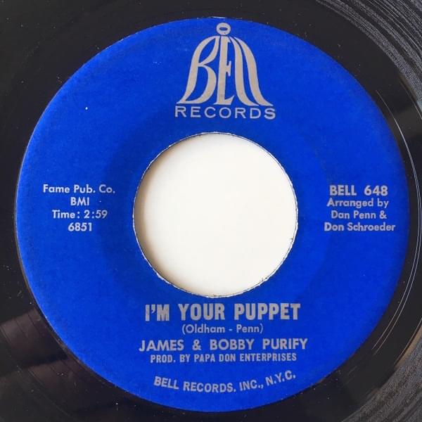 Album cover art for "I’m Your Puppet" by James & Bobby Purify