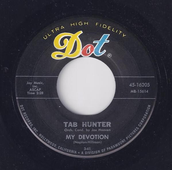 Album cover art for "My Devotion" by Tab Hunter