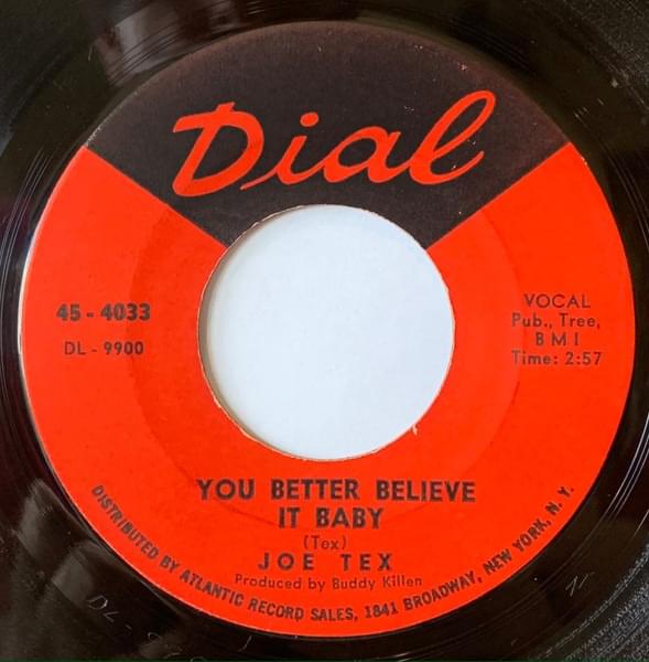 Album cover art for "You Better Believe It, Baby" by Joe Tex