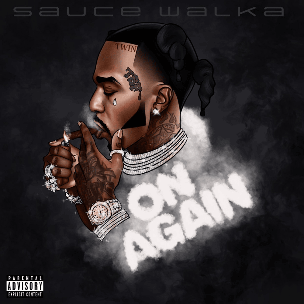 Album cover art for "ON AGAIN" by Sauce Walka