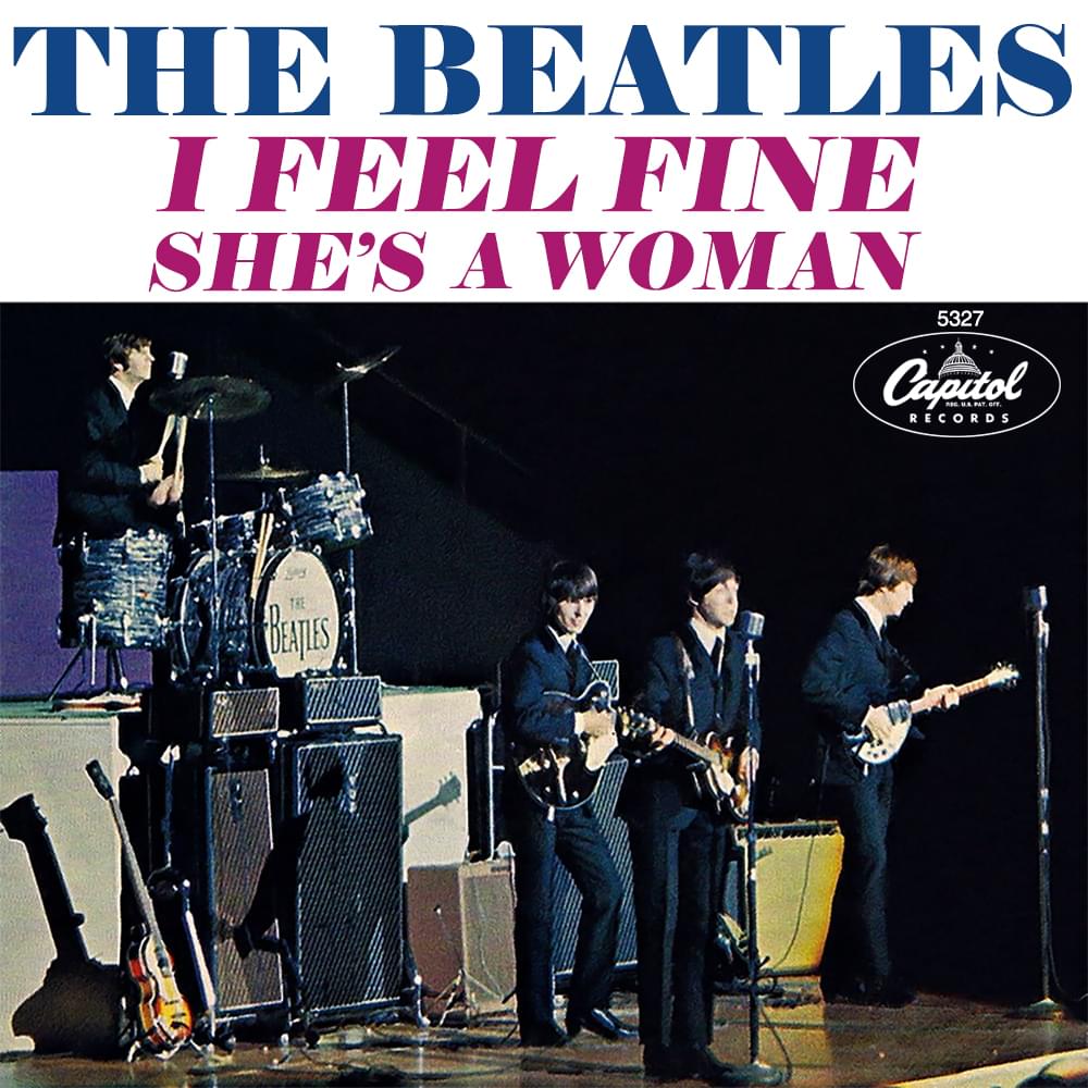 Album cover art for "I Feel Fine" by The Beatles