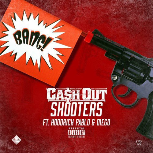 Album cover art for "Shooters" by Hoodrich Pablo Juan & Diego Dose