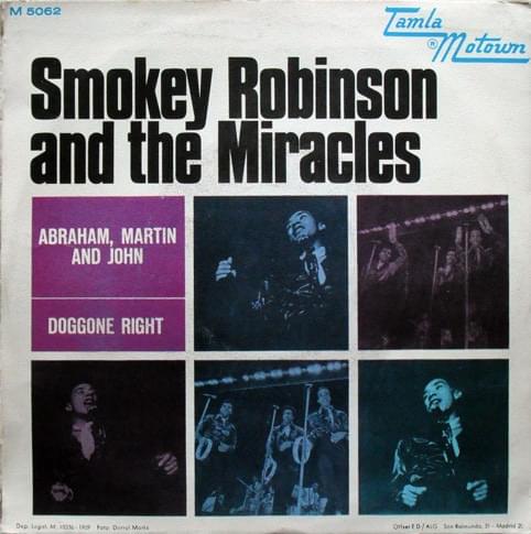 Album cover art for "Abraham, Martin and John" by Smokey Robinson & The Miracles