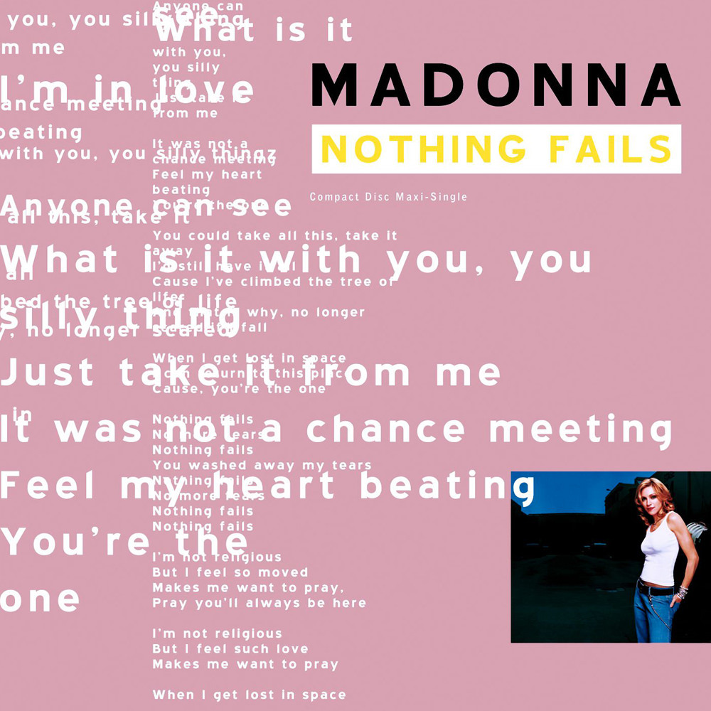 Album cover art for "Nothing Fails" by Madonna