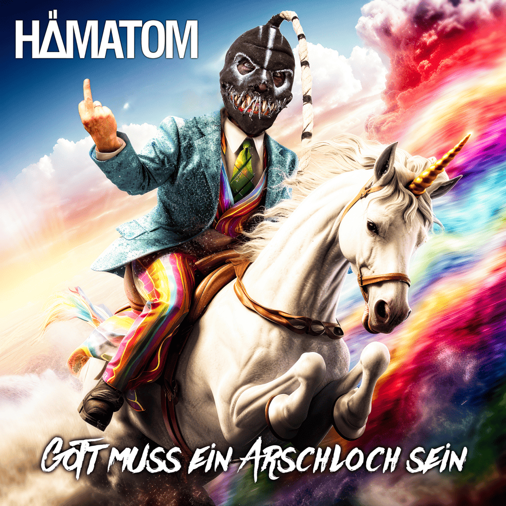 Album cover art for "Gott muss ein Arschloch sein" by Hämatom