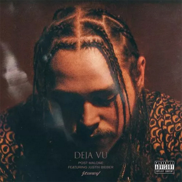 Album cover art for "Post Malone - Deja Vu ft. Justin Bieber (Tradução em Português)" by Genius Brasil Traduções