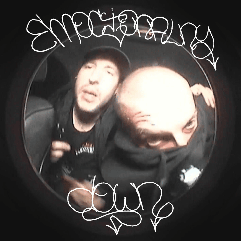 Album cover art for "EMOCJONALNY DOWN" by ĆPAJ STAJL & MŁODY ZGRED