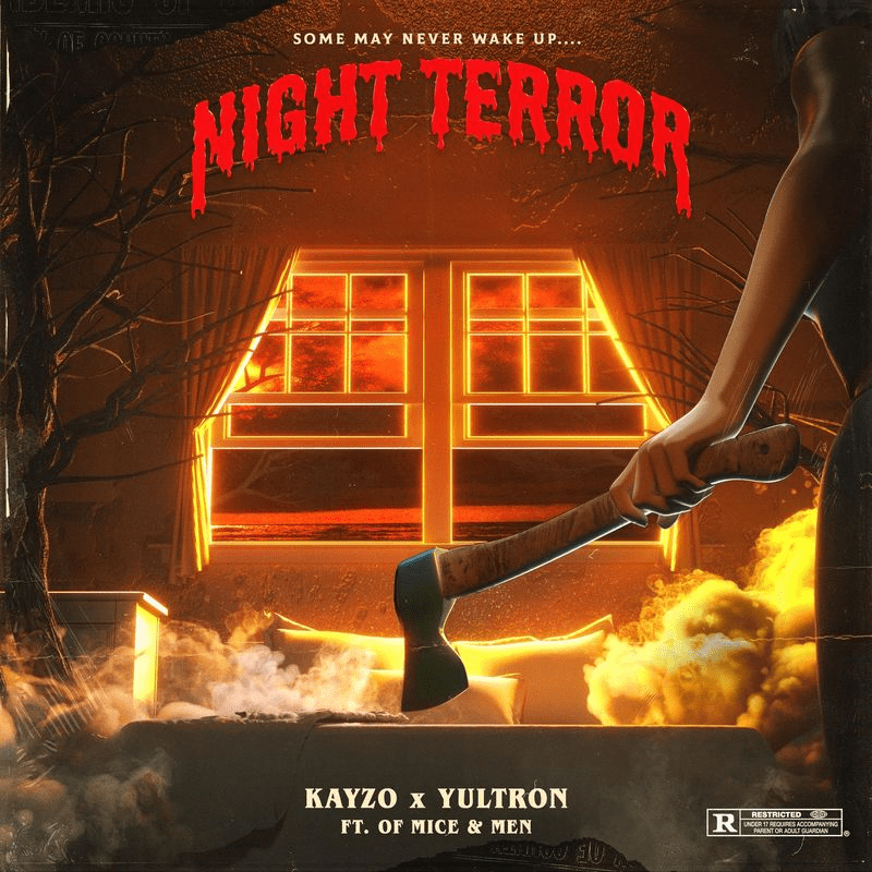 Album cover art for "Night Terror" by Kayzo & Of Mice & Men