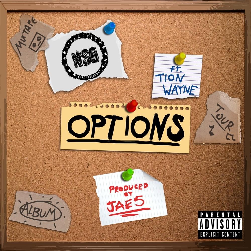 Album cover art for "Options" by NSG & Tion Wayne