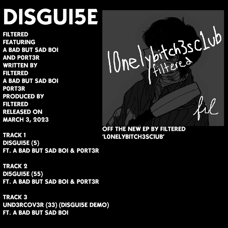 Album cover art for "disgui5e (5)" by badsadboy
