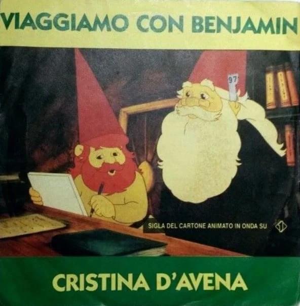 Album cover art for "Viaggiamo con Benjamin" by Cristina D’Avena