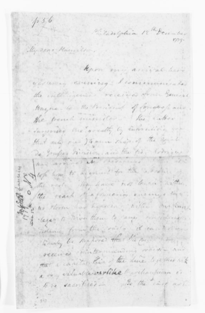 John Laurens to Alexander Hamilton, 12 December, 1779 by John Laurens