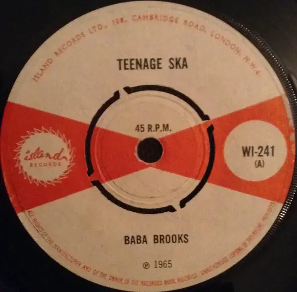 Album cover art for "Teenage Ska" by Baba Brooks