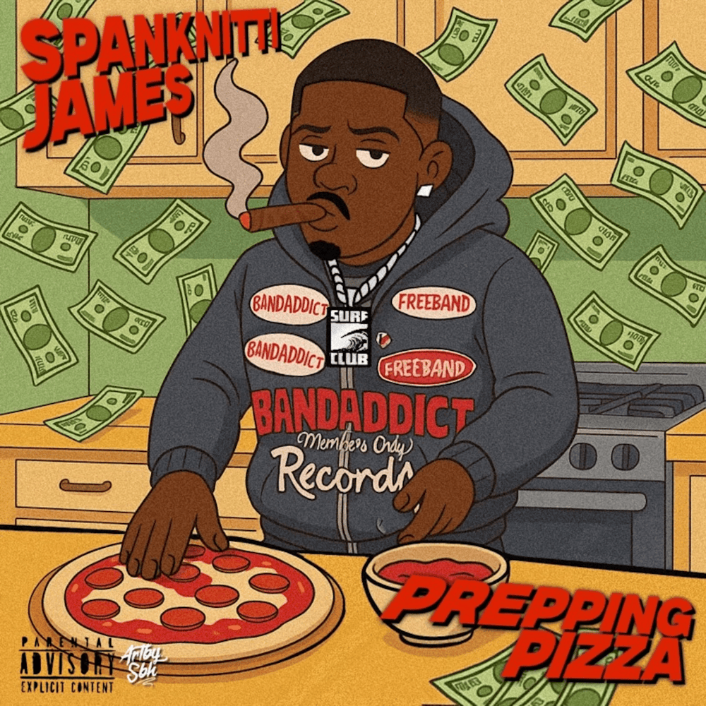 Album cover art for "Prepping Pizza" by Spank Nitti James