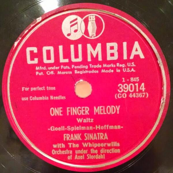 Album cover art for "One Finger Melody" by Frank Sinatra