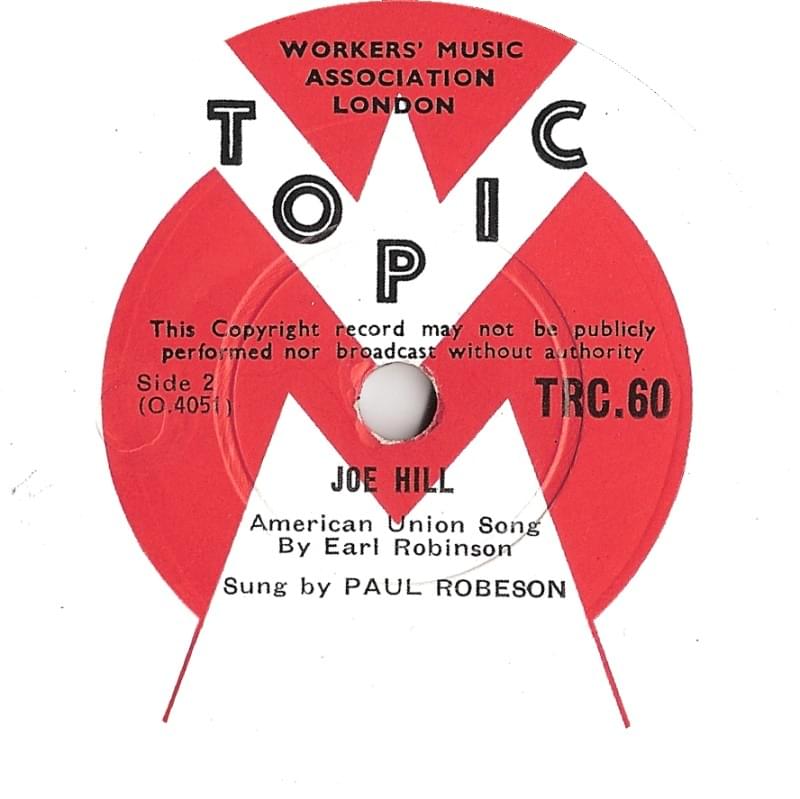 Album cover art for "Joe Hill" by Paul Robeson
